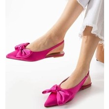 SEPET365 Cenya Fuşya Saten Babet Ayakkabı