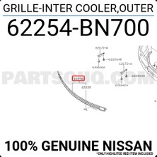 TŞT Nissan Almera Ön Tampon Panjuru Orta 2002-2004 (Oem No:  62254BN700)
