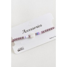 Datatek Çiçek Sedef Kristal Makrome Ip Bileklik