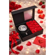 Lumera Accessory Istiridye Içinde Inci Kolyeli Kırmızı Sabun Gül Kutusu Sevgiliye Hediye Kadınlar Günü Hediyesi