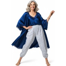 Ottoland Kadın Kışlık Kadın Anne Içlik Pijama Altı Çiçekli %100 Pamuk Içi Miflonlu Lastikli Rahat