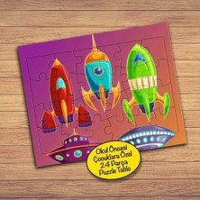 Asilmeydan Uzay Üssü Roketler 24 Parça Çocuklara Özel Yapboz Tablo-1441-269