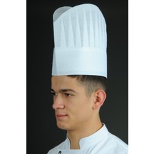 Bekiz Tek Kullanım Aşçı Kepleri 24 cm Beyaz 50 Adet
