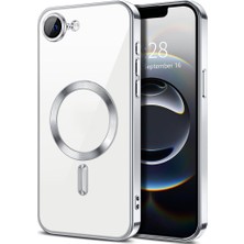MobaxAksesuar Apple iPhone 16E Için Magsafe ile Uyumlu Kılıf Kamera Lensli Korumalı Şeffaf Silikon Kapak