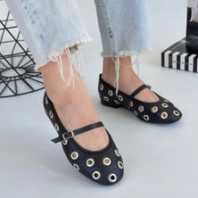 SEPET365 Tinta Siyah Cilt Babet Ayakkabı