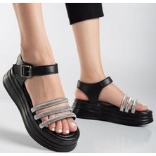 SEPET365 Lalen Siyah Kemerli Sandalet