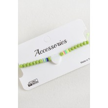 Datatek Kalp Sedef Kristal Makrome Ip Bileklik