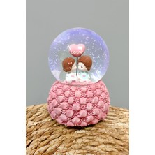 Datatek Çift Bebek Pilli Müzikli Işıklı Kar Küresi (Orta Boy)