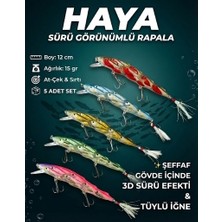 Haya 12CM 15GR Sürü Efektli Şeffaf Gövde Maket Balık (At-Çek ve Sırtı Uyumu)