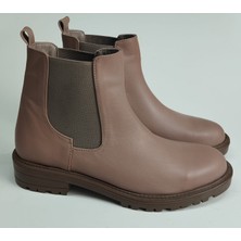 Lucciola Kadın Hakiki Deri Lastikli Ten Deri Bot