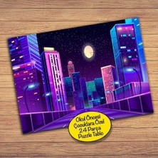 Asilmeydan Yüksek Binalar ve Dolunay 24 Parça Çocuklara Özel Yapboz Tablo-2588