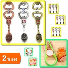 Hereveoyuncak Istanbul Temalı Metal Magnet ve Açacak Kaşık Tasarımlı + Konserve Kapak Açacağı - 2li Set E6J7R2