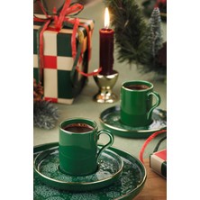 Kütahya Porselen Holyday 4 Parça 2 Kişilik Kahve Takımı Yeşil