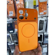 Elixem İphone 13 Pro Max Uyumlu Turuncu AG Glass Premium Sert Magsafe 17 Serisine Dönüşüm Kılıf