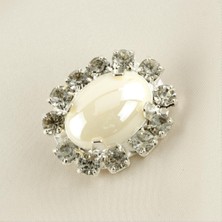 Datatek Oval Inci Taşlı Broş