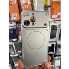 Elixem İphone 13 Pro Max Uyumlu Gümüş AG Glass Premium Sert Magsafe 17 Serisine Dönüşüm Kılıf