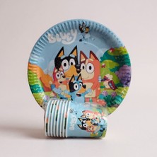 Cadde Süs Bluey Temalı Tabak Bardak 8'li Set