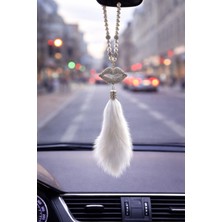 Paspro Otomotiv Trm Ayna Süsü Beyaz Öpücük Model Taşlı Tüylü Model