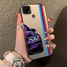 Hontinga Realme C21 C21Y C25 C25S C25Y Uyumlu Kılıfı Silikon Kenar Sert Arka Düşüme Önleyici Basitlik Anti Düşme Kamera Korumali Telefon Kılıfı K1-0588 Bmw Desen