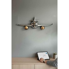 Rossev Dekoratif Aviator Retro Metal Uçak Duvar Saati