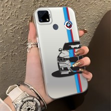 Hontinga Realme C21 C21Y C25 C25S C25Y Uyumlu Kılıfı Silikon Kenar Sert Arka Düşüme Önleyici Basitlik Anti Düşme Kamera Korumali Telefon Kılıfı K1-0588 Bmw Desen