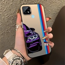 Hontinga Realme C21 C21Y C25 C25S C25Y Uyumlu Kılıfı Silikon Kenar Sert Arka Düşüme Önleyici Basitlik Anti Düşme Kamera Korumali Telefon Kılıfı K1-0588 Bmw Desen