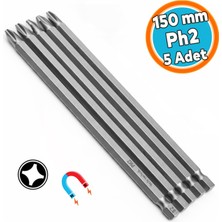 Nzb Tayvan Çeliği Mıknatıslı Yıldız Ph2 Bits Uç Manyetik 1/4" Matkap Ucu 15 cm Uzunluk (5 Adet)