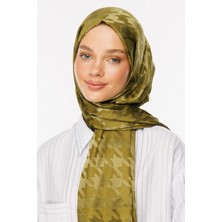 Azbey Kazayağı Desen Parlak Jakar Şal Soft Yeşil