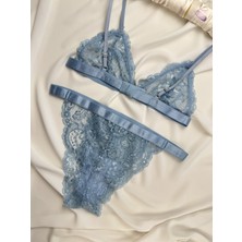 Rozenin Lingerie Balensiz Bant Detaylı Dantelli Bralet Sütyen Takımı