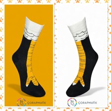 Çorapmatik Tavuk Bacağı Desenli Renkli Soket Çorap