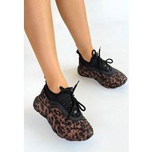 SEPET365 Rimay Kahverengi Cilt Boncuk Işlemeli Spor Ayakkabı