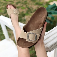 SEPET365 Zooy Bej Nubuk Terlik