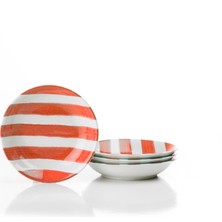 Kütahya Porselen Ocean Line 4 Parça 20 cm Pasta Tabağı Turuncu