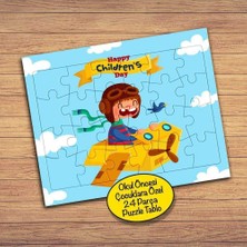 Asilmeydan Mutlu Çocuk Günü 24 Parça Çocuklara Özel Yapboz Tablo-2147970022
