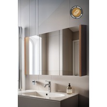 Martha Life Lavabo Üstü Aynalı Banyo Dolabı 80X70 | 3 Kapaklı ve Raflı | %100 Mdf