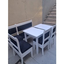 Köşe Mutfak 90555 Tk Kayın Ahşap Sandık Açıl Masa Babyface  Siyah Kumaş Parlak Beyaz Lake