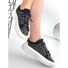 SEPET365 Guji Siyah Kot Bağcıklı Spor Ayakkabı