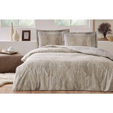 Özdilek Folha De Ouro Çift Kişilik Fitted Çarşaflı Nevresim Takımı Bej