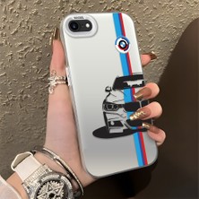 Hontinga iPhone 7 8 Se 2022 2020 Uyumlu Kılıfı Silikon Kenar Sert Arka Düşüme Önleyici Basitlik Anti Düşme Kamera Korumali Telefon Kılıfı K1-0588 Bmw Desen