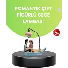 Tuncel Store Oturan Çift Figürlü LED Masa Lambası Romantik Hediye