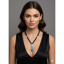 Eski Yeni Antik Doğal Taşlı Kolye Turkuaz