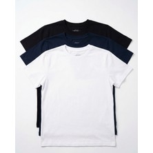 Rafaelli Gentleman Erkek 3'lü Paket %100 Pamuklu Bisiklet Yaka Premium Basic Tişört Seti