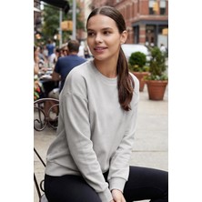 Taş Basic O Yaka Oversize Kadın Sweatshirt - 97053