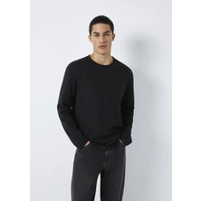 Mavi Uzun Kollu Siyah Basic Tişört 0613170-900