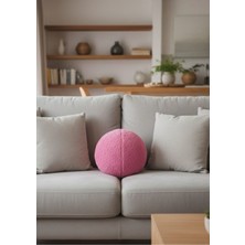 Dekoratif Peluş Top Kırlent - Yastık - Minder Dolgulu
