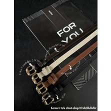 Fiori 4'lü Makara Toka Uç Takım Kadın Pantolon Kemeri, Ceket Kemeri, Elbise Kemeri, Gömlek Kemeri