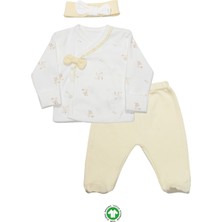 Bistyle 3'lü Zıbın Takım Welcome Baby Duck 13104 Sarı-Ekru