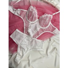Rozenin Lingerie Balenli Alttan Çıtçıtlı Dantelli Bodysuit