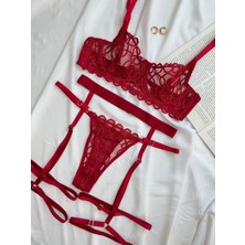 Rozenin Lingerie 3’lü Set Dantelli Bralet Takımı