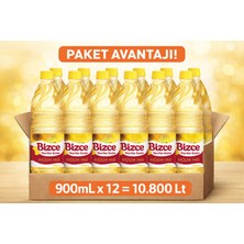 Bizce Ayçiçek Yağı 900 ml x 12 Adet  - 10,8 Litre Ekonomik Aile Paketi